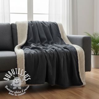 Tissu velours cotelé Cofur fleece black