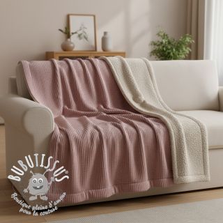 Tissu velours cotelé Cofur fleece rose