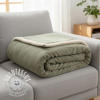 Tissu velours cotelé Cofur fleece camo green