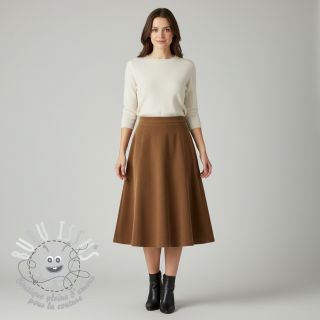 Tissu velours cotelé fin camel