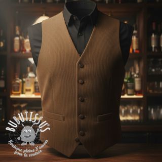 Tissu velours cotelé fin camel