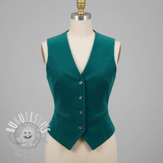 Tissu velours cotelé fin petrol