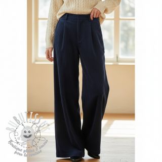 Tissu velours cotelé 6W WASHED STRETCH navy