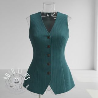 Tissu velours cotelé 6W WASHED STRETCH petrol