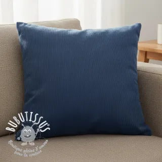 Tissu velours cotelé 6W WASHED STRETCH marine