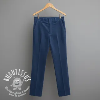 Tissu velours cotelé 6W WASHED STRETCH marine