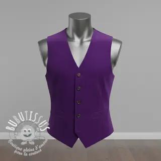 Tissu velours cotelé 6W WASHED STRETCH purple