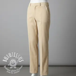 Tissu velours cotelé 6W WASHED STRETCH light yellow
