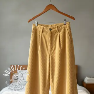 Tissu velours cotelé 6W WASHED STRETCH light yellow