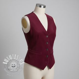 Tissu velours cotelé 6W WASHED STRETCH berry