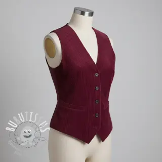 Tissu velours cotelé 6W WASHED STRETCH berry