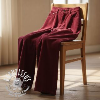 Tissu velours cotelé 6W WASHED STRETCH berry