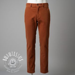 Tissu velours cotelé 6W WASHED STRETCH rust