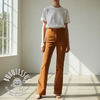 Tissu velours cotelé 6W WASHED STRETCH rust