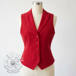 Tissu velours cotelé 6W WASHED STRETCH red