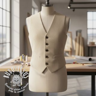 Tissu velours cotelé 6W WASHED STRETCH natural