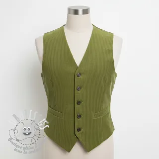 Tissu velours cotelé 6W WASHED STRETCH green