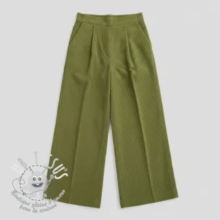 Tissu velours cotelé 6W WASHED STRETCH green