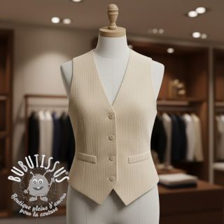 Tissu velours cotelé 6W WASHED STRETCH sand