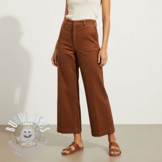 Tissu velours cotelé 6W WASHED STRETCH nutbrown