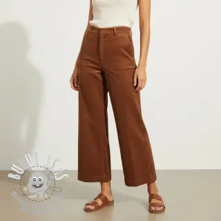 Tissu velours cotelé 6W WASHED STRETCH nutbrown