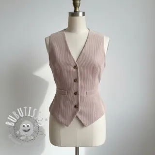 Tissu velours cotelé 6W WASHED STRETCH old pink