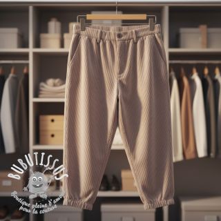 Tissu velours cotelé 6W WASHED STRETCH old pink