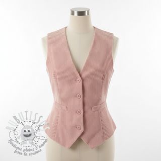 Tissu velours cotelé 6W COTTON TOUCH rose