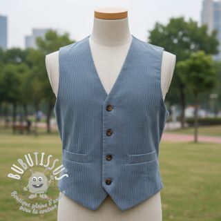 Tissu velours cotelé 6W COTTON TOUCH light blue