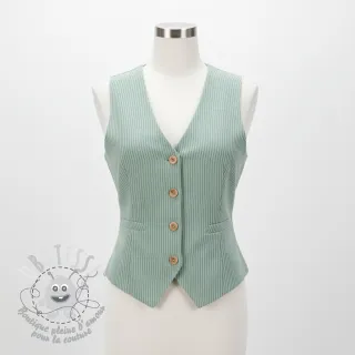 Tissu velours cotelé 6W COTTON TOUCH mint