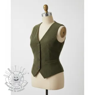 Tissu velours cotelé 6W COTTON TOUCH camo green