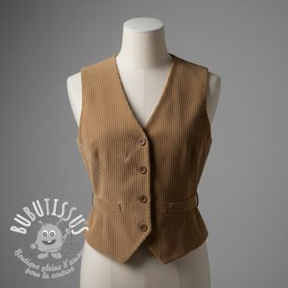 Tissu velours cotelé 6W COTTON TOUCH taupe