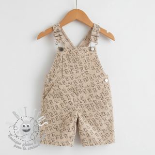 Tissu velours cotelé STRETCH Little dino light sand