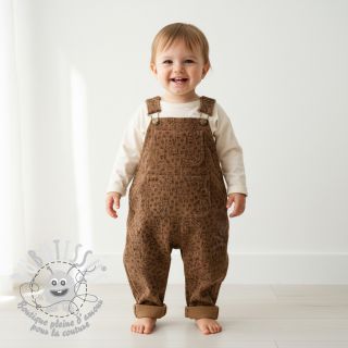 Tissu velours cotelé STRETCH Little deer taupe