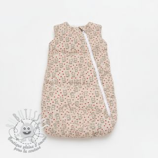 Tissu velours cotelé STRETCH Little foxes light sand