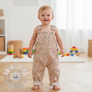 Tissu velours cotelé STRETCH Little foxes light sand