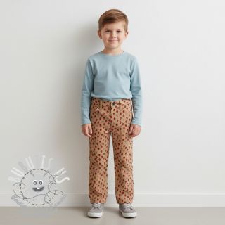 Tissu velours cotelé STRETCH Little strawberries sand