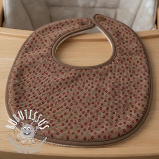 Tissu velours cotelé STRETCH Little strawberries taupe