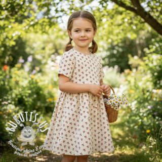 Tissu velours cotelé STRETCH Little cherry light sand