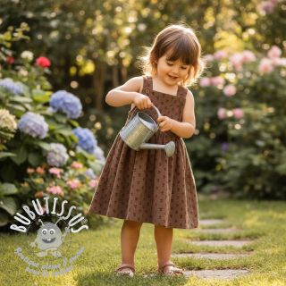 Tissu velours cotelé STRETCH Little cherry taupe