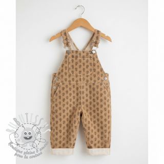 Tissu velours cotelé STRETCH Little flower sand