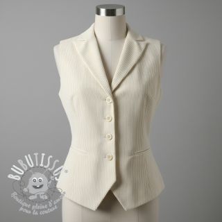 Tissu velours cotelé STRIPE ecru