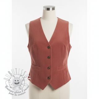 Tissu velours cotelé dark rose