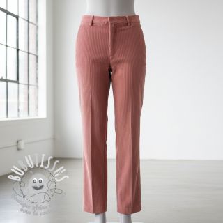 Tissu velours cotelé old rose