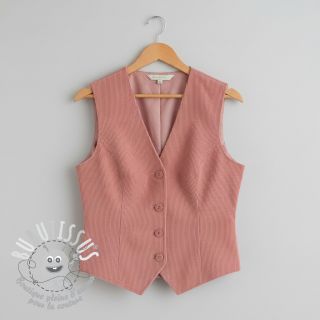 Tissu velours cotelé old rose