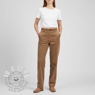 Tissu velours cotelé camel