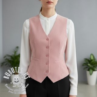 Tissu velours cotelé rose