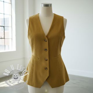 Tissu velours cotelé curry