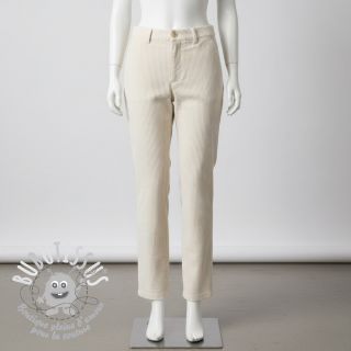 Tissu velours cotelé ecru