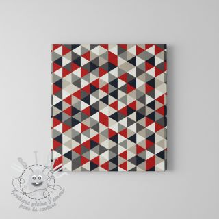 Tissu déco Linenlook Big triangle red